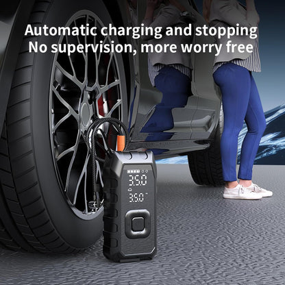 Tire Inflator Portable Air Compressor with Jump Starter, 150 PSI & 20000mAh Portable Air Pump with Twin Cylinder, DC 12V Electric Tire Pump with Emergency Light and Type-C Power Bank Charger