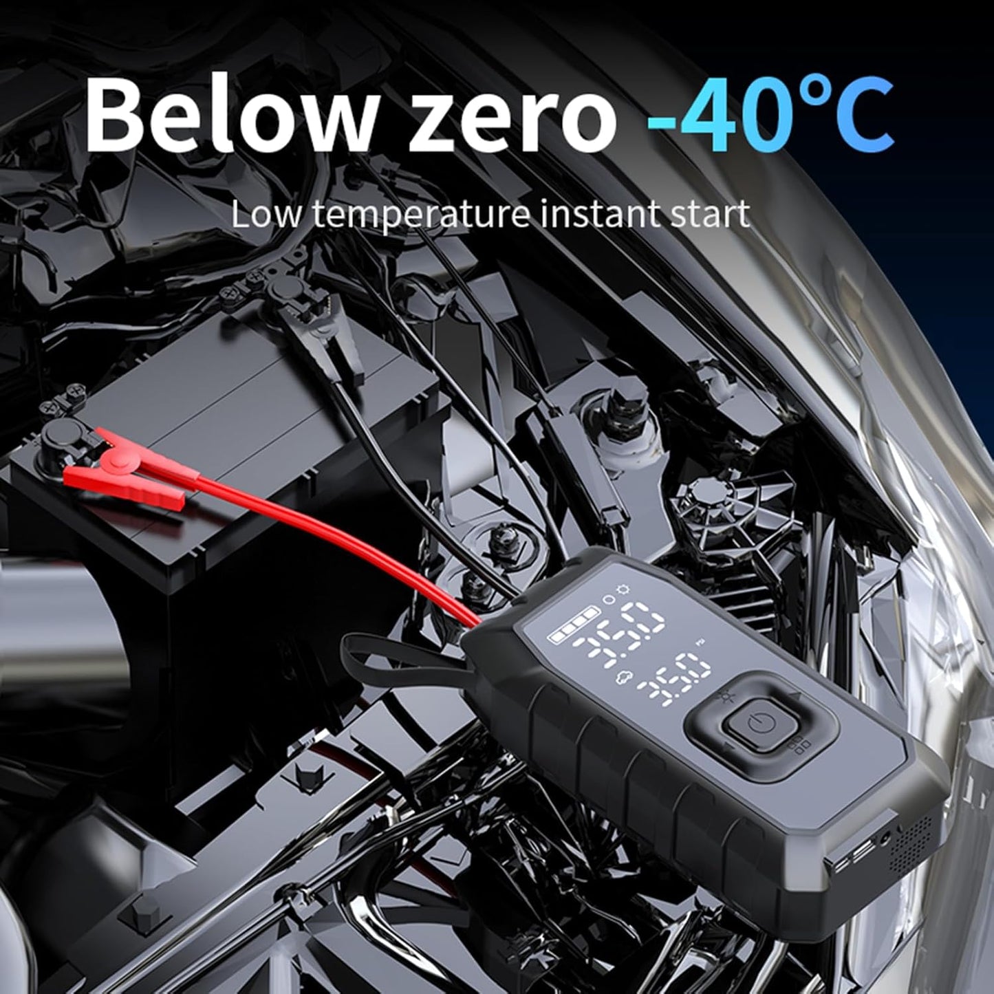 Tire Inflator Portable Air Compressor with Jump Starter, 150 PSI & 20000mAh Portable Air Pump with Twin Cylinder, DC 12V Electric Tire Pump with Emergency Light and Type-C Power Bank Charger